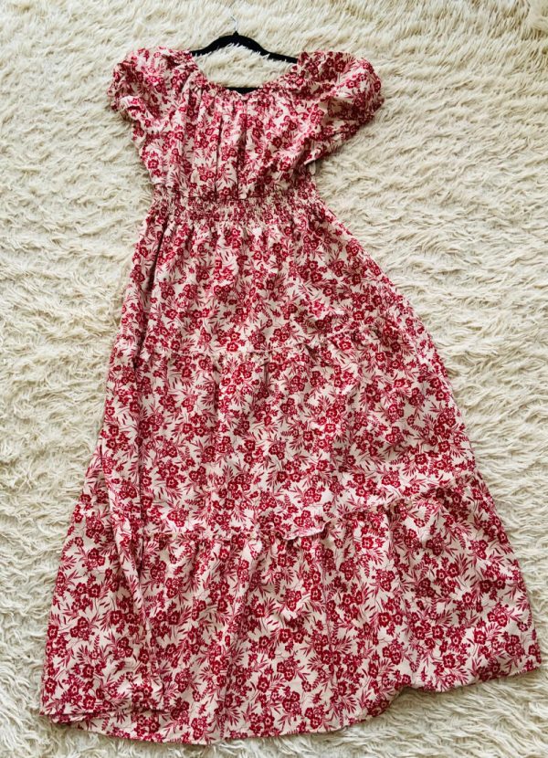 Vestido Flores Rojas